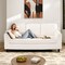 Modern 3-Seater Sofa Couch with Soft Teddy Velvet Ergonomic Cushions Wood Legs for Living Room